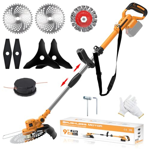 YEXLXLN Désherbeur sans fil pour batterie Dewalt 20 V MAX, désherbeur électrique 4 en 1, coupe-herbe avec 5 lames, pour pelouse et jardin (sans batterie)