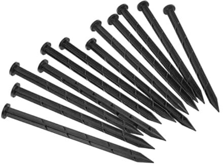 KONZEPT Erdanker Kunststoff 25 cm 50 STK. Bodenanker für Rasenkanten, stabile Erdanker zur Befestigung Rasenkante, Gartenkanten & Beeteinfassung, schwarz