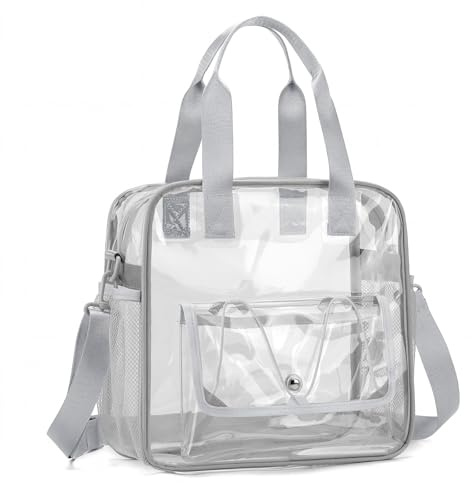 Eulihent Durchsichtige Taschen PVC Tasche Transparente Taschen Clear Tote Bag Clear Bag Stadium Approved Durchsichtige Tasche Bibliothek für Arbeit, Sportspiele und Konzerte (30x30x13cm)
