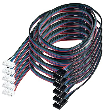 SIENOC Cables paso a paso del motor 100 cm 1 m de largo para NEMA 17 utilizados en Reprap (5 piezas)