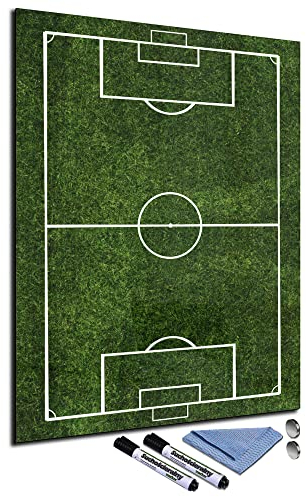 Glas-Magnettafel 60x80 Pinnwand Wand mit Zubehör Whiteboard Fußballfeld Büro Office Grün