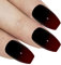 Bling Art Ballerina False Nails Fake Coffin Gel Glossy Glitter Acrylic Long 24 Tips Glue (Venus Red Black)