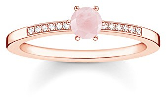 THOMAS SABO Damen Ring Rosa Stein 925Er Sterlingsilber; 750Er Roségold Vergoldung D_TR0010-925-9