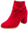 Onewus Stivaletti da donna con tacco a blocco, Colore: rosso, 38 EU