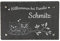 LAUBLUST Türschild Schiefer Personalisiert - Eulen Motiv - Haustürschild mit Name - 3 Größen, 4 Edelstahl Wandhalter