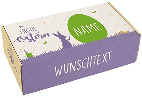 Herz & Heim® Geschenkbox zu Ostern mit Namen und Wunschtext Frohe Ostern