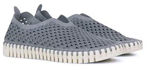 Ilse Jacobsen HORNBÆK | Flache Damen-Schuhe | Slip-On Sneaker mit Recyceltem Mikrofaser-Material und Rutschfester Natur-Gummisohle | Tulip3275 | Leicht Atmungsaktiv Umweltfreundlich | Grey | 40