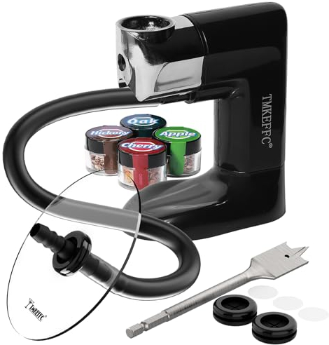 TMKEFFC Smoking Gun Portable Smoker Infuser DIY Tools Set,Handheld Indoor and Outdoor Cocktail Smoke Generator Tool for Food,Meat,Drinks,Cheese,Cup Cover and Wood Chips Included