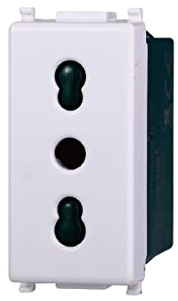 A2ZWORLD Presa Bipasso compatibile con Vimar Plana, 2P+T 10/16A, Bianco