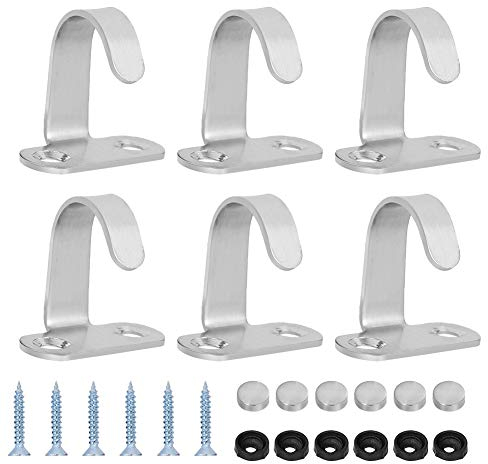 limewie 6 Stück Edelstahl Deckenhaken Schrank oberen Haken Kleiderhaken Mantelhaken, Haken zum Aufhängen von Mänteln, Handtüchern