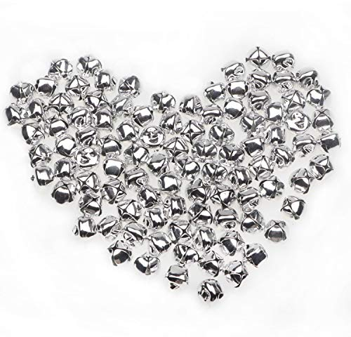 HUASUN Glöckchen 100 Stück Bunte Metallglöckchen, für Weihnachtsfest Dekoration Kranz DIY Armband Hochzeit Weihnachten Anhänger Haustier Hundehalsband Katzenhalsbänder