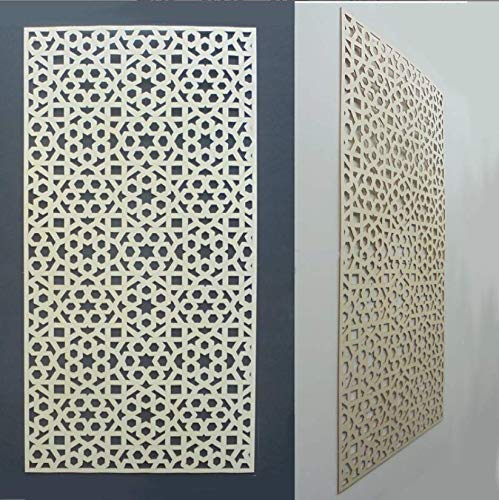 Dekorpaneel mit Ornament Blüten - Holz 3mm - 50x100cm