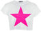 A2Z 4 Kids Girls Short Sleeves Crop Top Star Soft Feel - Crop Top Star White 5-6