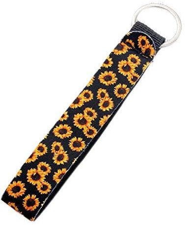 Porte-clés Porte Clefs Keychain motif fleur en tissu bande Keychain Porte-clés Longe for les femmes Téléphone Case Wallet court long ruban porte-clés for Charms Sac de voiture de porte-clés Porte-clés