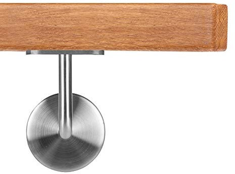 Handlauf Holzhandlauf VKT 42 x 42 mm Wandhandlauf deutsche Eiche Halter rund 30 cm 2 Halter