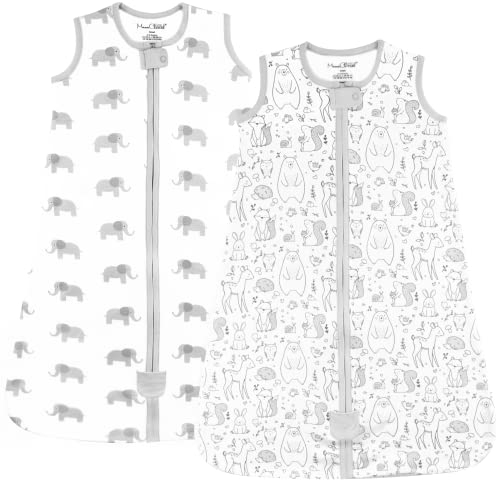 Mama Cheetah Baby Schlafsack, 0.5 TOG 100% Bio-Baumwolle, Ideal für den Sommer, Sommerschlafsack für Jungen und Mädchen, M (6-12 Monat)