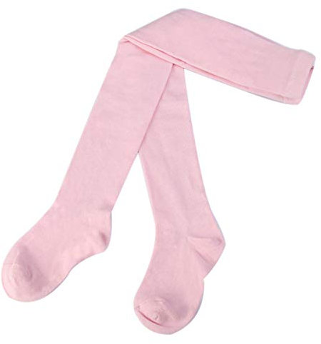 Collants en Coton pour Enfant Bébé Fille Couleur Pure Collant Hiver Chaud avec Pied Leggings Doux et Extensible pour 0-7 Filles (Rose, 5-7 Ans)