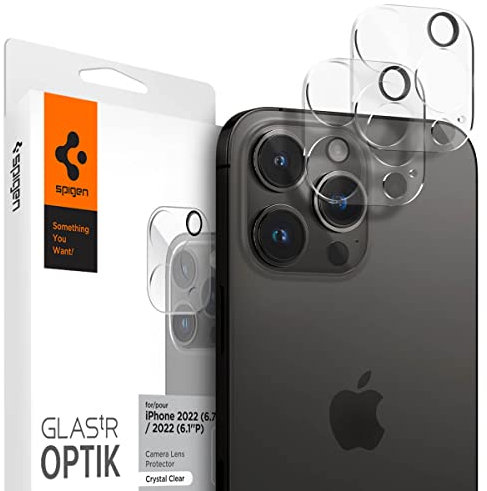 Spigen Apple iPhone 15 Pro / 15 Pro Max / 14 Pro / 14 Pro Max Kamera Lens Glass Protector Glas.tR Optik (2 Stück) Crystal Clear - AGL05228