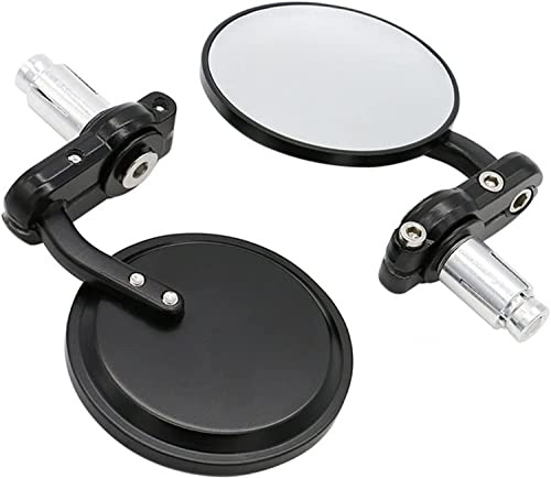 Universal Black 3 Round 7/8 motorcycle mirrors for handlebars Handle Bar End Rearview Convex Mirrors Inceased Vision Side for For Harley Davidson Honda Indian Kawasaki Suzuki Triumph and Yamaha