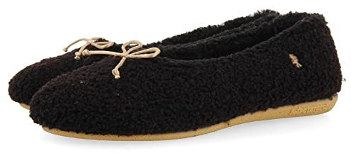 HOT POTATOES Damen Solrod Hausschuh, Schwarz, 36 EU