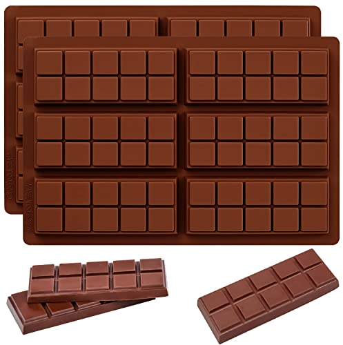 YXHZVON Moules à Chocolat en Silicone, 2 Pièces Moule Tablette Chocolat de 6 Cavités, Moule Cake Factory pour les Bonbons, les Gelées, les Chocolats Carré