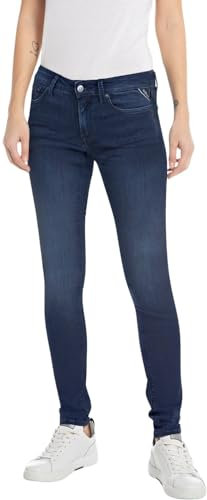 Replay Damen Jeans New Luz Skinny-Fit mit Power Stretch, Dark Blue 007-2 (Blau), 28W / 30L