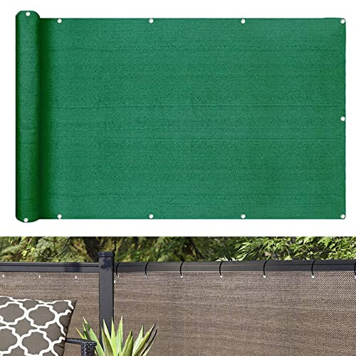 GUOJUN Balkon sichtschutz 125 x 650 cm Wind HDPE UV-Schutz Sichtschutz Balkonumspannungen mit Kabelbinder Ohne Bohren für Balkon Terrasse Garten, Grün