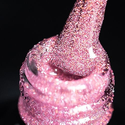 BURANO Reflective Gel Nagellack, UV-Nagellack 7.3ml Reflective Diamond Nail Glitter Gel Polish, Sparkly Sommer Herbst Farbe Gel Polish Holografische Glitter (SZN1)