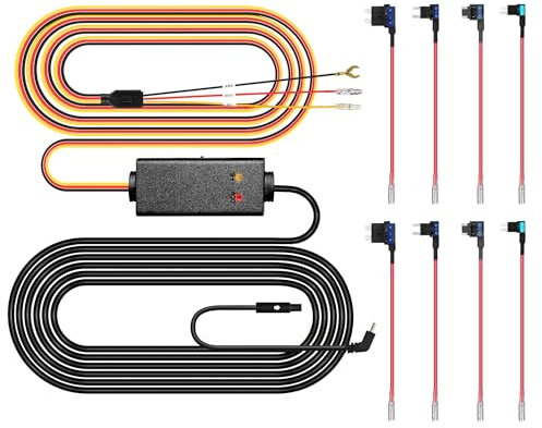 Dash Cam Hardwire Kit, Pelsee Full Set Hard Wire Kit Fuse for P1 Duo Dash Cam Only, 12V-24V to 5V Car Dash Camera Charger Power Cord, 4 Fuse Cable and Installation Tool