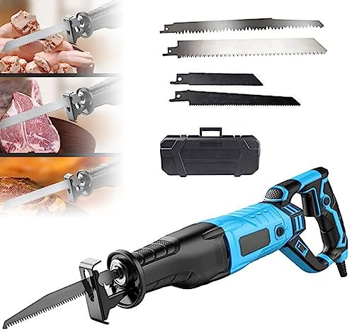 GEJLELDS Sega a Gattuccio 900W/1050W/1300W, Sega Ossa Elettrica da Macellaio, Segaossa da Palmare per Casa Commerciale, per Tagliare Le Ossa Congelare la Carne,Blue-1300W