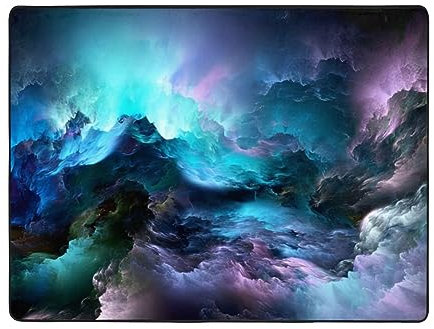 BHCASE Flanell-Teppich, 160 x 121,9 cm – weicher, strapazierfähiger und rutschfester Teppich für Wohnzimmer, Büro, Couchtisch, 3D-Grafik, Universum, Weltraumbild