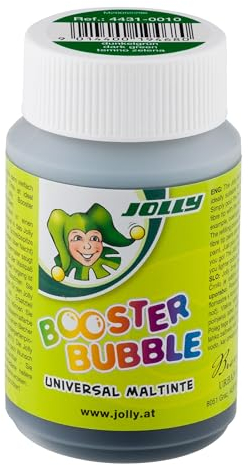 JOLLY Booster Bubble, ungiftige Universal Maltinte, Dunkelgrün, zum Malen geeignet, auswaschbare Tinte, 100ml ausreichen für 40 Booster XL Nachfüllungen, für Kleinkinder ab 3 Jahren
