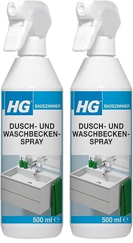 HG Nettoyant quotidien en spray pour salle de bain pour une utilisation quotidienne dans la douche et le lavabo, convient pour les cabines de douche en plastique, les murs carrelés, le marbre et la