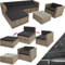 tectake Polyrattan Lounge Set Milano, Balkon Möbel/Rattan Gartenmöbel Set mit Sofa, Sessel und Tisch, Luxus Outdoor Gartenmöbel inkl. Sitz- und Rückenkissen - Natur