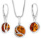 Copal Exquisites 925er Silber Bernstein Schmuck Set Mit Ohrringen Und Anhänger