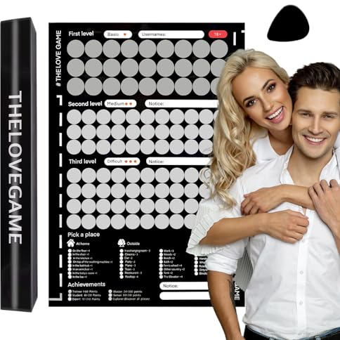Love Game Poster, Poster für Paare 100 Date-Ideen Zum Rubbeln, Date Night Love Game Poster, Lustige Interaktive Date-Ideen Zum Rubbeln, Spiele für Paare Date-Nacht, Romantisch Date Ideen für Paare