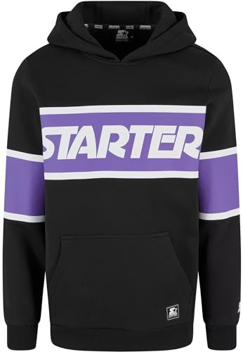 STARTER BLACK LABEL Starter Across Stripe Hoodie Black/Purple, XL