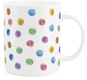 Purely Home Colourful Polka Dot Mug - Mini Multicoloured Spots Cup Gift/Present - Tea/Coffee Hot Drinks Bone China Mug