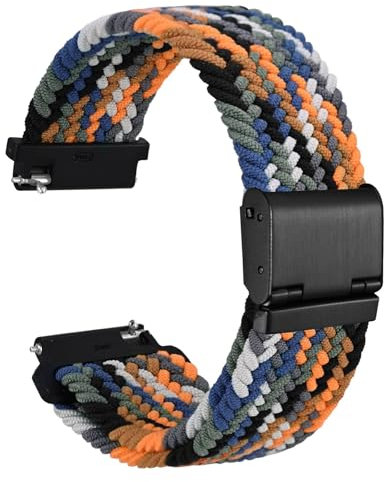 WOCCI 22mm Gewebtes Nylon Uhrenarmband für Damen und Herren, Schnellverschluss, Verstellbare Schwarze Schnalle (Camo)