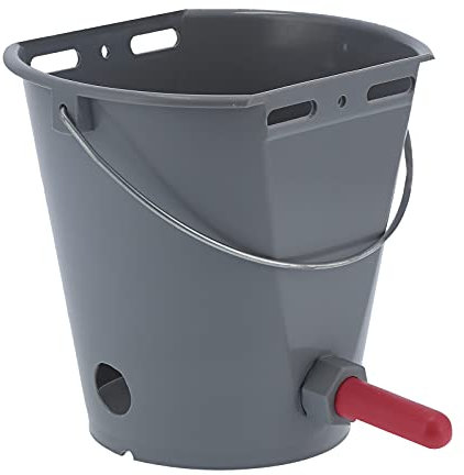 flexman 8L Kuh Futtereimer, Lammmilch Futtereimer mit Nippel Rückschlagventilen, Schafmilch Futtereimer mit Hebegriff für Landwirtschaftliche Nutztiere (Für Rinder)