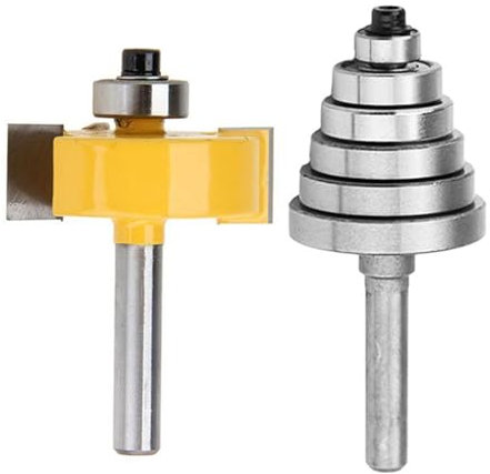 Gasea 1/4 Inch Shank Rabbeting Router Bit with 6 Interchangeable Bearings Set for Multiple Depths 1/8, 1/4, 5/16, 3/8, 7/16, 1/2