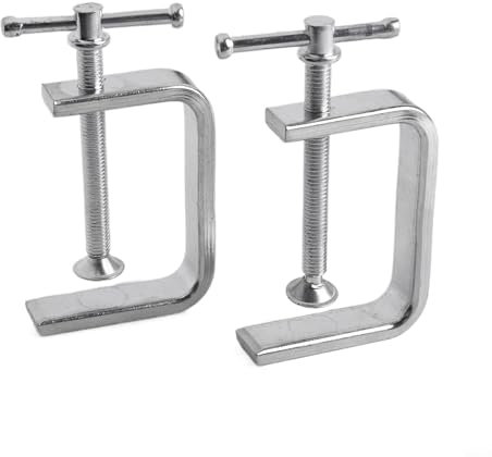Abrazadera en C, juego de 2 abrazaderas C de acero de aleación resistente para sujeción de madera, sujeción de metal, losas de piedra y sujeción de losas de plástico (0-65 mm)