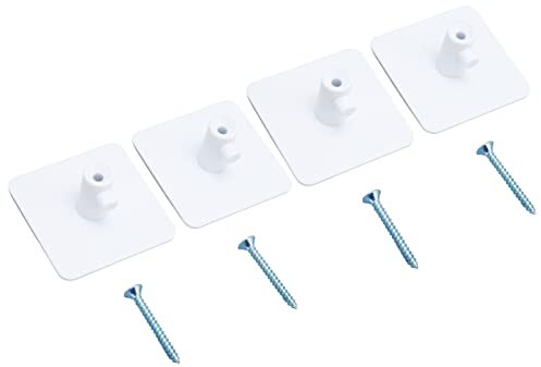 Stand Mixer Attachment Holders, Vertical Hanging Type, Quadrate White, Heavy Duty Plastic, 4 Pcs Set with Screws, Universal Design for Various Kitchen Mixer Accessories