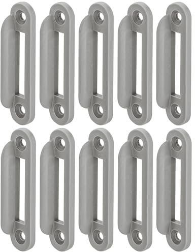cyclingcolors 10 x quadratischer Schließbügel aus grauem Kunststoff für Push-Lock-Druckknopfschloss oder oberflächenmontiertes 53 x 12 mm-Sicherheitsschloss mit Riegel