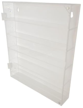 5 Tier Acrylic Display Box, Display Case Wall Mounted Clear Countertop Storage Box for Model Cars, Home, Collectibles, Mini Toys (White)