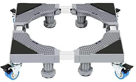 Jaxguom Waschmaschinen Untergestell 41-65cm, 8 Füße und 4 Räder Untergestell für Waschmaschine,Verstellbare Waschmaschine Sockel,Waschmaschinensockel Podeste für Kühlschrank Trockner Gefrierschrank