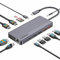 Docking Station Triple Monitors, 13 in 1 USB C Dock with Dual 4k@60HZ HDMI, DisplayPort,100W PD, 3 USB 3.2 Ports, Ethernet, SD TF Card Reader, Audio, USB C Data Port for MacBook/Dell/HP/Lenovo Laptop