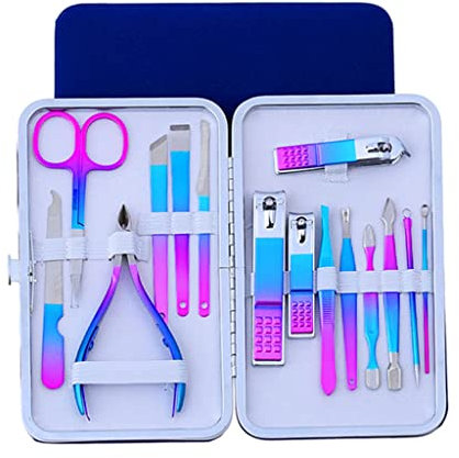 IUBGFTO Nagelknipser-Set, hochpräziser Edelstahlschneider, Pediküre-Set, Feile, scharfe Schere und Knipser