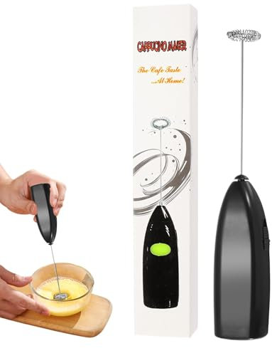 Potente montalatte – Frullatore elettrico portatile, per schiumare caffè, uova, frusta in acciaio inox ad alta velocità, montalatte a batteria per latte, cappuccino, matcha e bevande calde