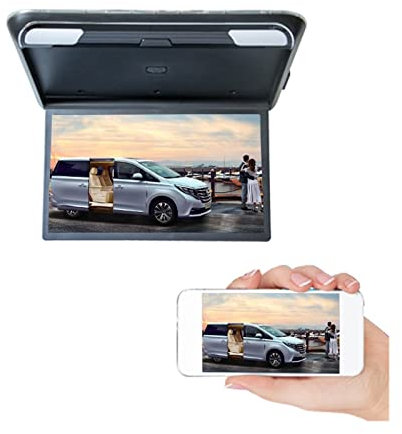 Headrest Monitor for Cars Back Seat 1080P 19 Inch Car Monitor HD LCD Screen Auto Ceiling TV Motorhome Roof Mount Display MP5 Portable Multimedia Car Video Playe Rear Entertainment System(Back Mirror M